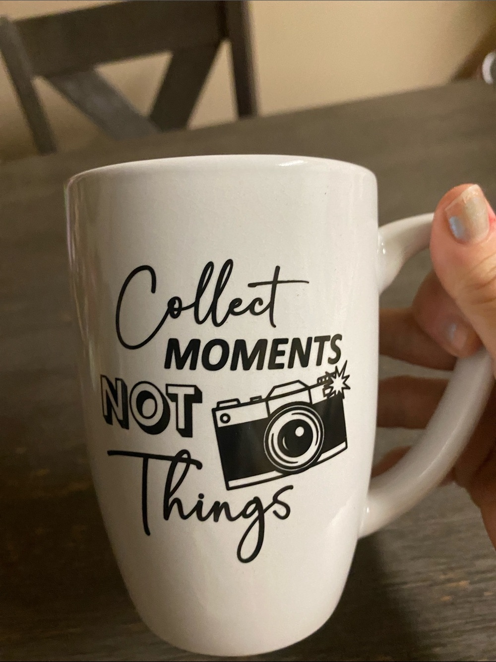 White 'Collect Moments Not Things' Ceramic Coffee Mug
